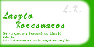laszlo korcsmaros business card