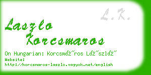 laszlo korcsmaros business card